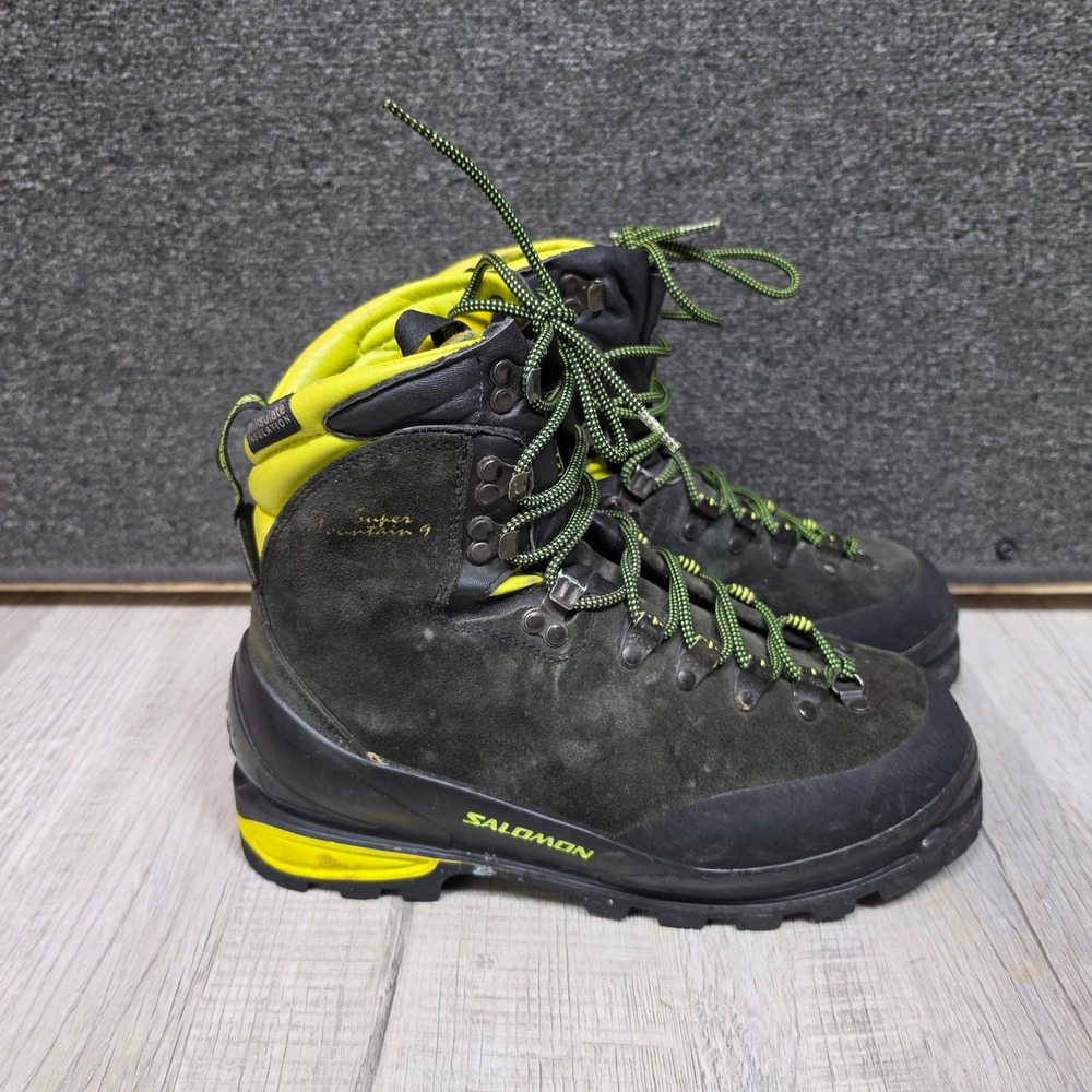 Salomon Super Mountain 9 Boots Green Black Mens 9.5 Thinsulate Mountaineering